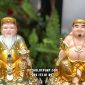 Tượng Thần Tài Thổ Địa gấm vàng đế chậu vàng