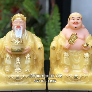 Tượng Thần Tài Thổ Địa Thạch anh áo rũ diện đẹp hoan hỷ