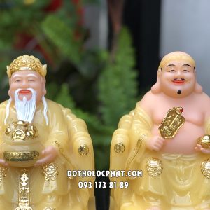 Tượng Thần Tài Thổ Địa Thạch anh áo rũ diện đẹp hoan hỷ