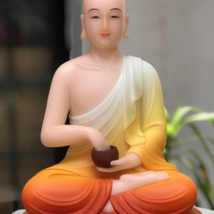 Tượng Thánh Tăng Sivali gấm đỏ cao ngồi bệ đá