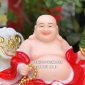 Tượng Phật Di Lặc như ý ngự mây áo đỏ