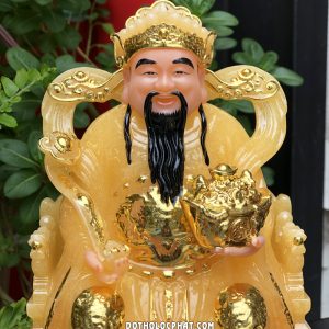 Tượng Thần Tiền thạch anh như ý thỏi vàng