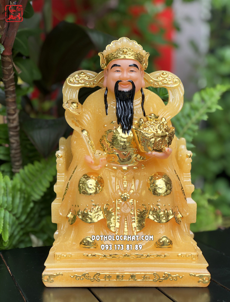 Tượng Thần Tiền thạch anh như ý thỏi vàng