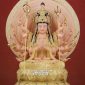 Tượng Thiên Thủ Thiên Nhãn Bồ Tát thạch anh đế sen viền vàng nạm ngọc