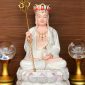 Tượng Địa Tạng Vương Bồ Tát bằng sứ trắng đế sen hồng