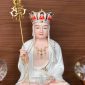 Tượng Địa Tạng Vương Bồ Tát bằng sứ trắng đế sen hồng