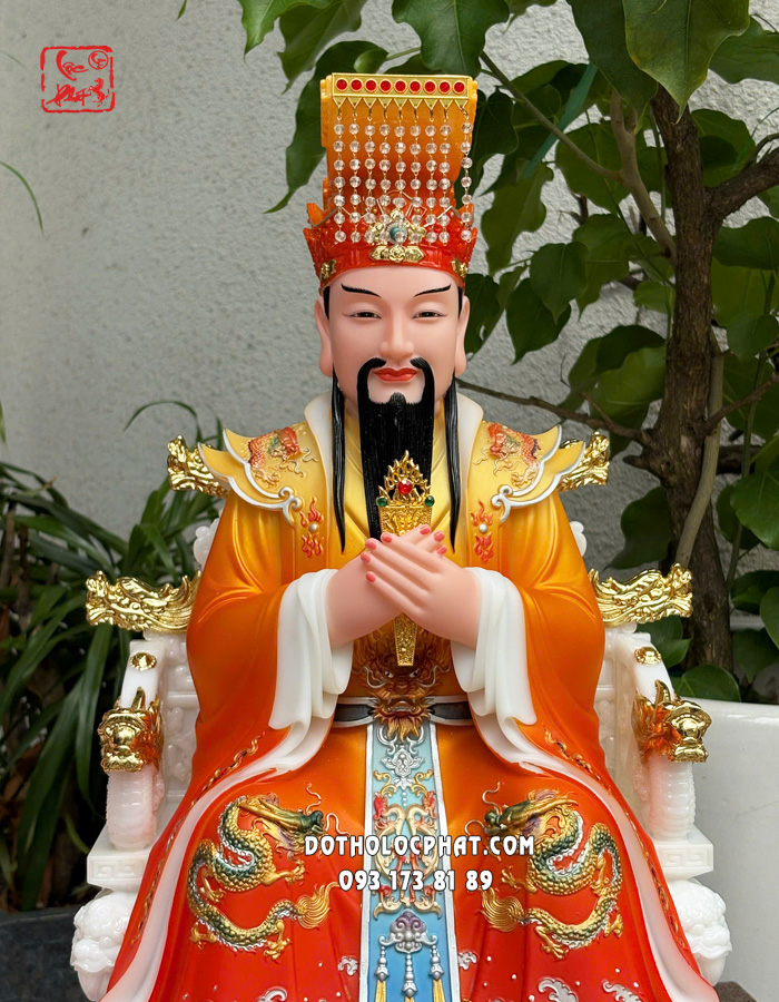 Tượng Ngọc Hoàng Vương Mẫu áo gấm đỏ vẽ rồng phượng đẹp