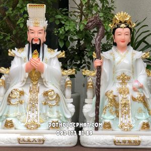 Tượng Ngọc Hoàng Vương Mẫu ghế rồng áo xanh ngọc