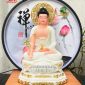 Tượng Phật Dược Sư áo trắng hào quang tròn đế 8 cạnh