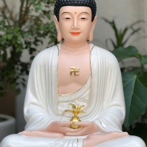 Tượng Phật Dược Sư bằng sứ trắng đế non nước