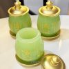 chum nước có nắp bằng bột đá thạch ngọc khắc tâm kinh chữ Phật