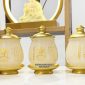chum nước có nắp bằng bột đá trắng khắc tâm kinh chữ Phật