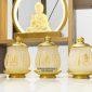 chum nước có nắp bằng bột đá trắng khắc tâm kinh chữ Phật