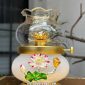 Đèn Dầu Hoa Sen Nổi Thân Bạch Ngọc DD-023