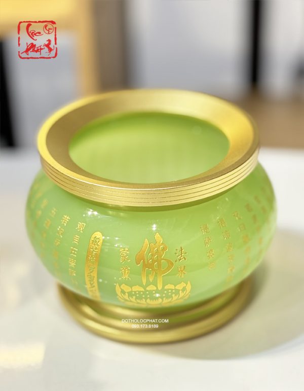 Lư hương thờ cúng bằng bột đá thạch ngọc khắc tâm kinh