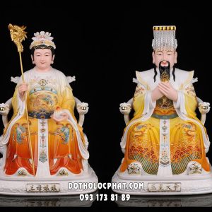 Tượng Ngọc Hoàng Vương Mẫu gấm vàng bằng Poly
