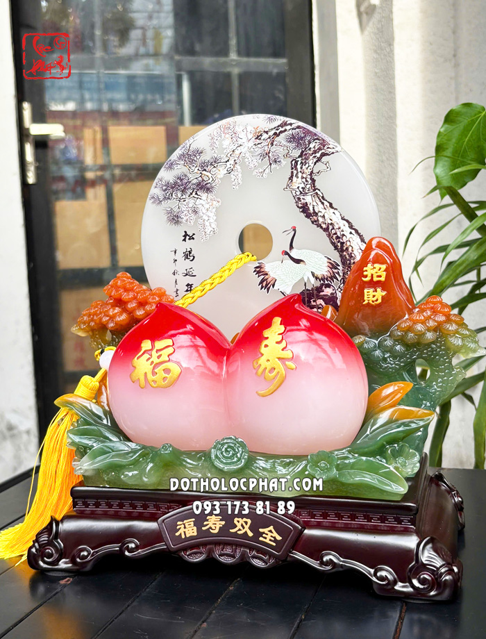 Như ý ngọc bội đào tiên phong thủy phúc lộc song toàn