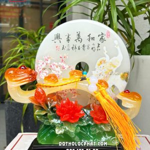Như ý ngọc bội mẫu đơn phong thủy hoa khai phú quý