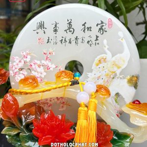 Như ý ngọc bội mẫu đơn phong thủy hoa khai phú quý
