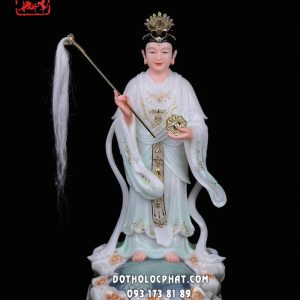 Tượng Diêu Trì Địa Mẫu đứng áo xanh ngọc