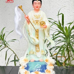 Tượng Diêu Trì Địa Mẫu đứng áo xanh ngọc