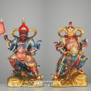 Tượng Vi Đà Tiêu Diện hộ pháp bằng composite màu đồng