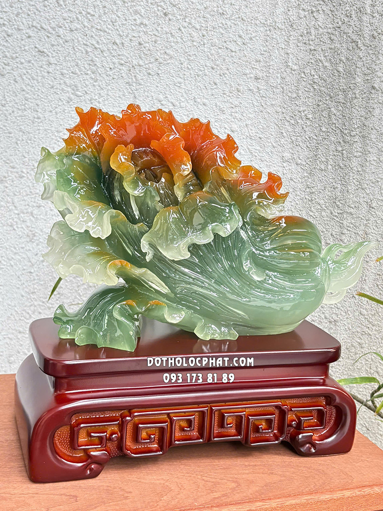Bắp Cải Phong Thủy Xanh Ngọc Đế Hoa Văn BCPT-004
