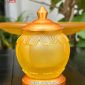 Chén nước thờ cúng lưu ly bọc đồng họa tiết cánh sen