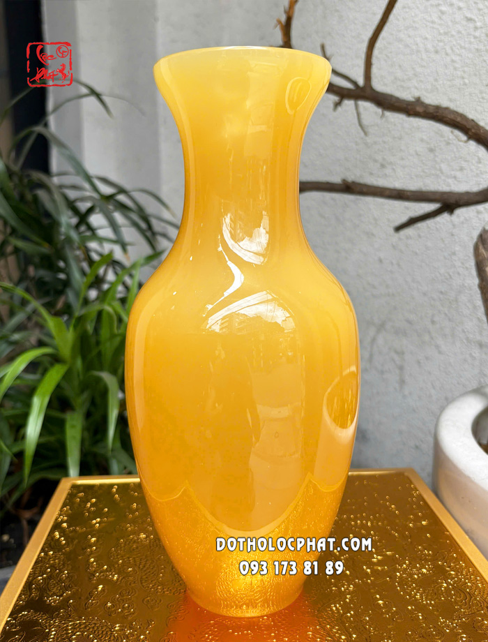 Bình bông (lọ hoa) thờ cúng đá ngọc Hoàng Long phong cách tối giản