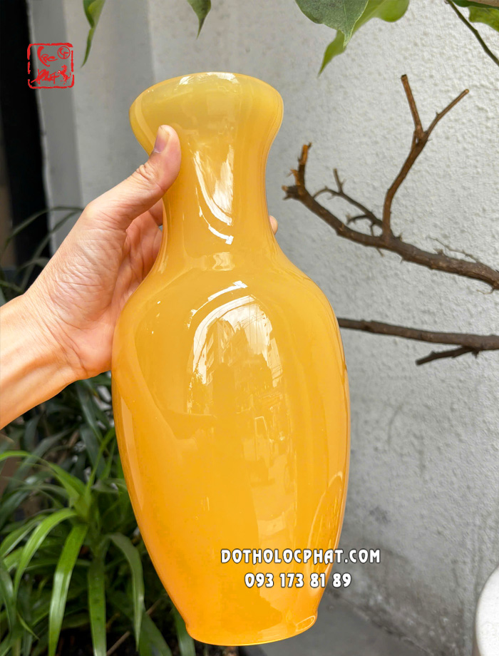 Bình bông (lọ hoa) thờ cúng đá ngọc Hoàng Long phong cách tối giản