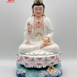 Tượng Quan Âm Bồ Tát sứ trắng đế non nước