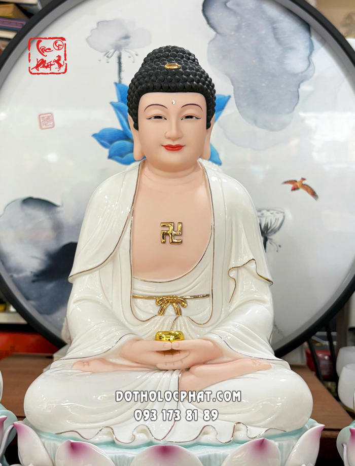 Tượng Ta Bà Tam Thánh đế non nước bằng sứ trắng