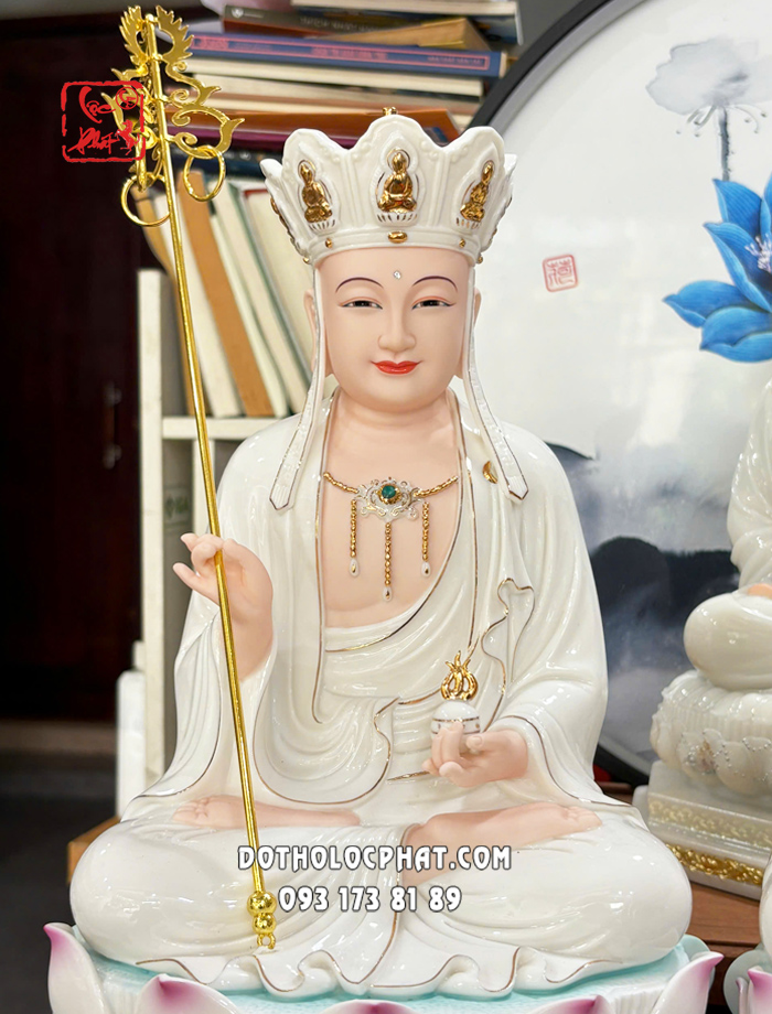 Tượng Ta Bà Tam Thánh đế non nước bằng sứ trắng