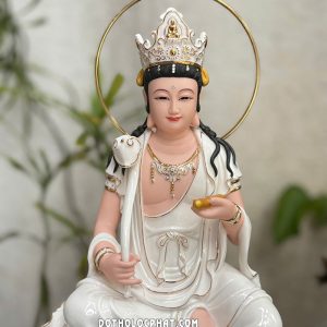 Tượng Văn Thù Bồ Tát Sứ Cưỡi Sư Tử Xanh VTPH-019