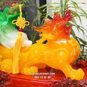 Tỳ Hưu phong thủy chiêu tài vàng kéo bắp cải may mắn