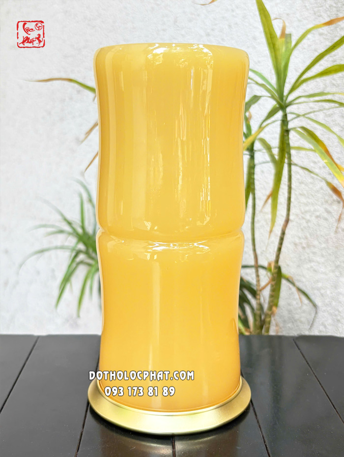 Ống đựng nhang ống trúc vàng bằng bột đá