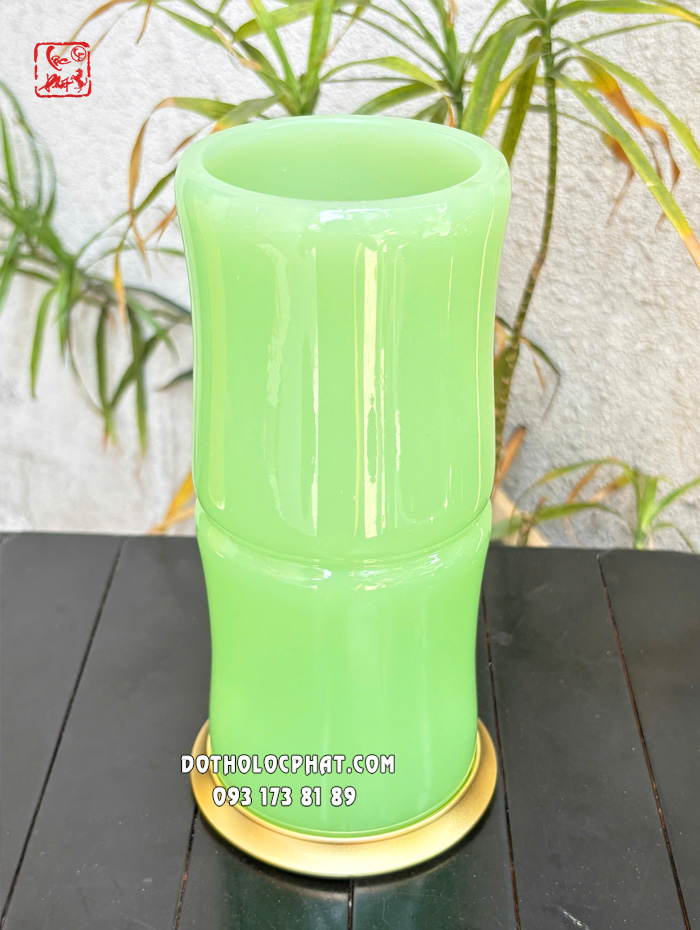 Ống trúc đựng nhang màu xanh ngọc bích bằng bột đá
