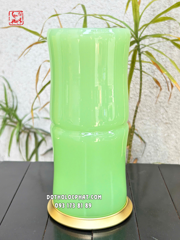 Ống trúc đựng nhang màu xanh ngọc bích bằng bột đá