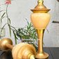 Cặp đèn thờ đá ngọc vàng nắp ô thân hợp kim màu vàng đồng