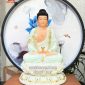 Tượng Phật A Di Đà Áo Trắng Xanh Viền Nạm Ngọc ADD-054