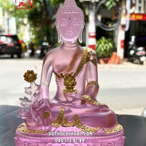 Tượng Phật Dược Sư lưu ly hồng viền vàng