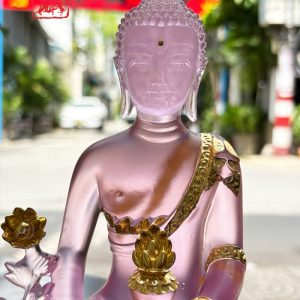 Tượng Phật Dược Sư lưu ly hồng viền vàng