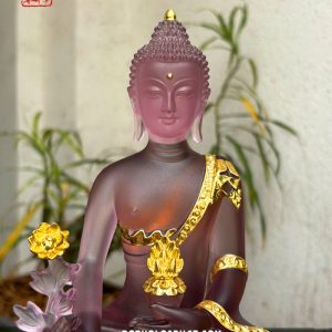 Tượng Phật Dược Sư lưu ly tím viền vàng đẹp