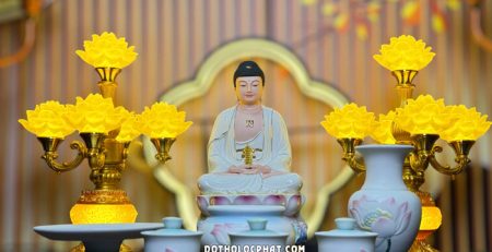 Đèn bình hoa sen lưu ly thân vàng hổ phách