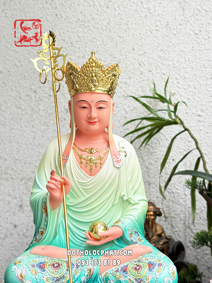 Tượng Ta Bà Tam Thánh composite xanh đế sen nở