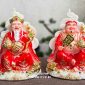 Tượng Thần Tài Ông Địa hũ vàng mây hồ lô đá đỏ