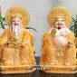Tượng Ông Địa Thần Tài thạch anh hào quang lưỡng long tranh châu