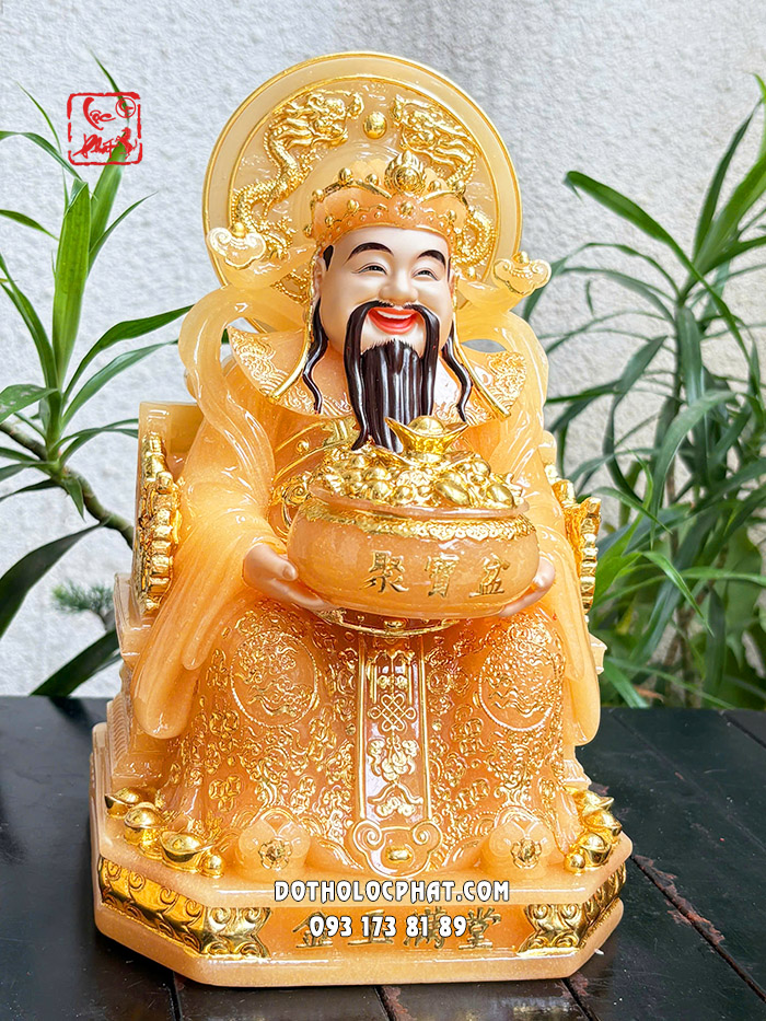 Tượng Thần Tiền thạch anh hào quang lưỡng long tranh châu