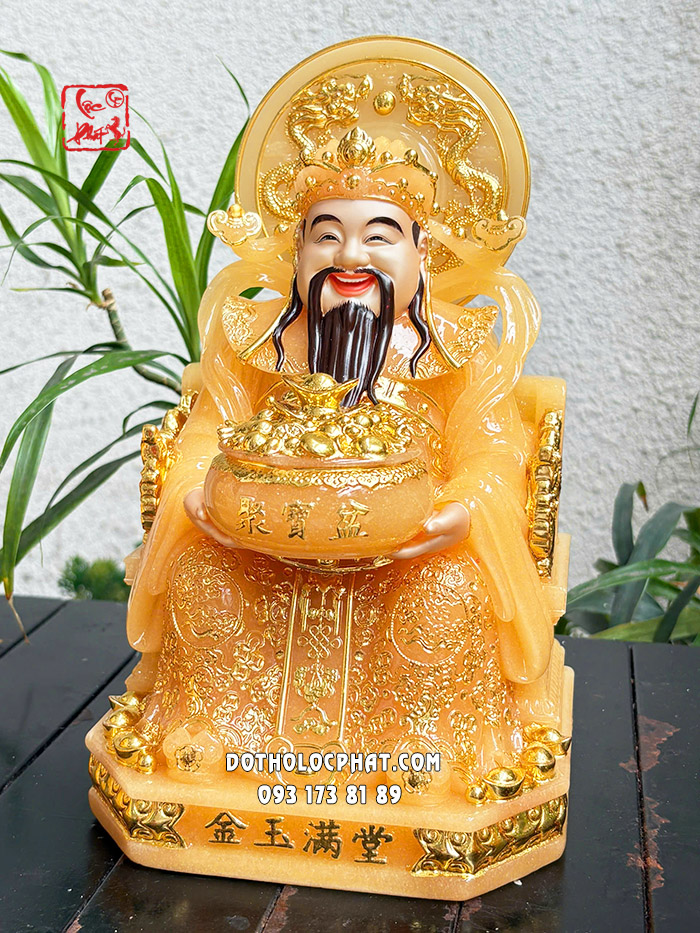 Tượng Thần Tiền thạch anh hào quang lưỡng long tranh châu