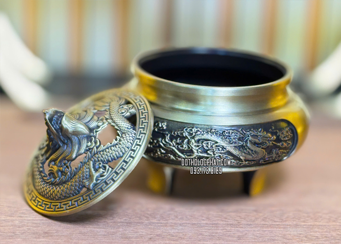 Đỉnh đốt trầm nắp đầu rồng trạm nổi